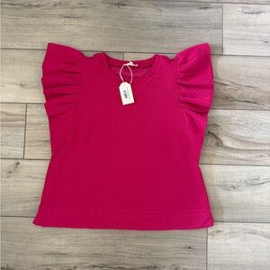 BNWT Jodifl Brinlee Hot Pink Bubble Blouse
